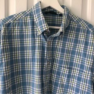 Boden Men’s Plaid Blue White Long Sleeved Shirt